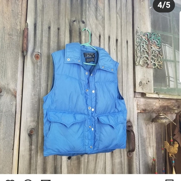 Vintage  Winter Down-Filled Puffer Vest JCP PENNEY snaps Medium OLD SCHOOL SKI - Picture 4 of 5
